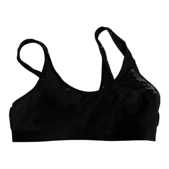 Aerie Womens Bralette Size Small Smoothez Black Floral Lace Scoop Pullover Bra - Picture 5 of 7